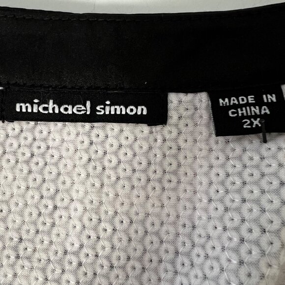 Michael Simon Womens Plus Leopard Print Sequin Jacket Hook Front Closure size 2X - Picture 10 of 14